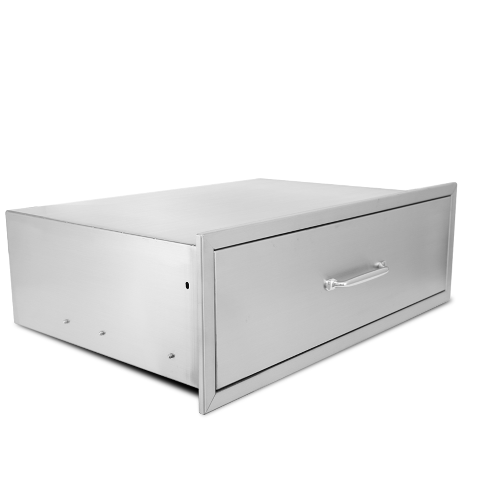 Karpevta Outdoor Kitchen BBQ Double Drawer Stainless Steel with Handle