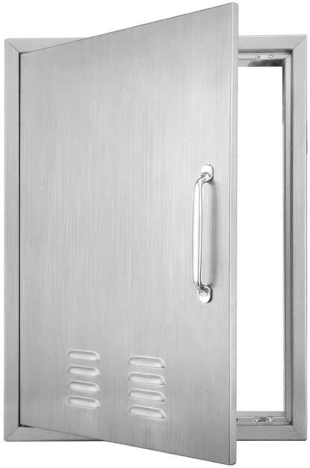 Karpevta 17W x 24H Inches Access Door with Vents 304 Stainless Steel Outdoor Kitchen BBQ Door