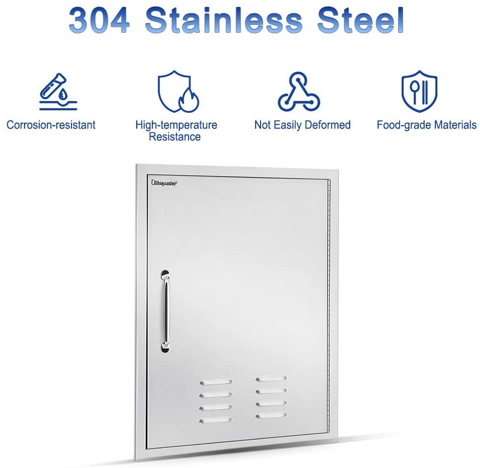 Karpevta 20W X 27H Inches Access Door with Vent Outdoor Kitchen 304 Stainless Steel BBQ Door