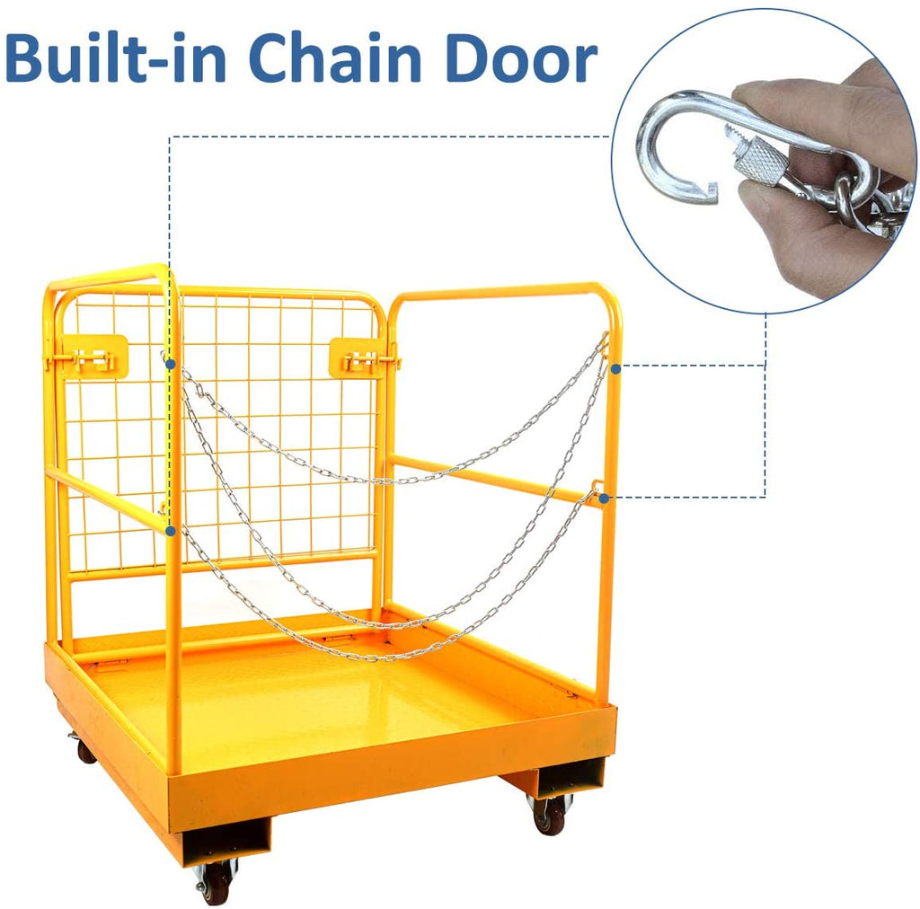 Karpevta Forklift Safety Cage 1150LBS Capacity with 4 Wheels