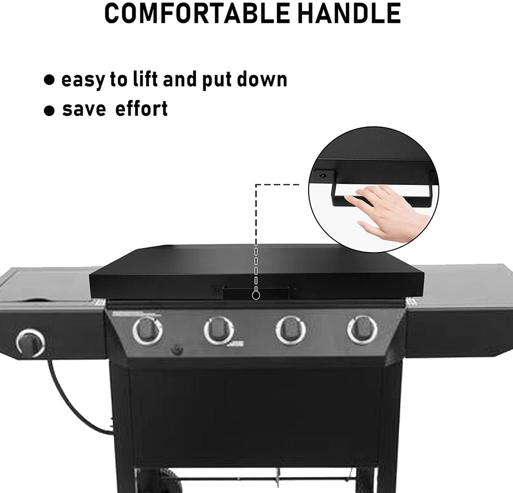 Karpevta 36 Inch Griddle Lid Cover Black Hinged Cover with Handle