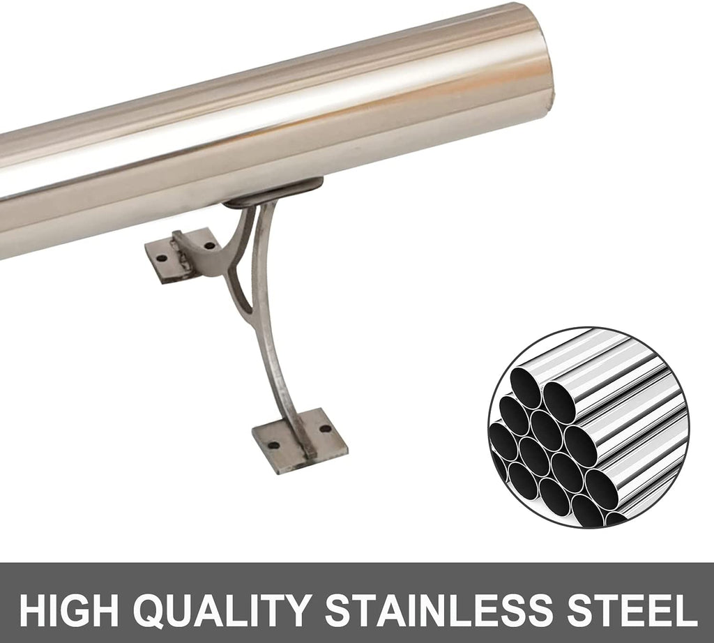 Karpevta 5FT Stainless Steel Bar Mount Foot Rail Kit for Floor