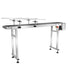 Karpevta 59x7.8 Inch PVC Belt Conveyor Belt with 2 Sides Stainless Steel Guardrail Conveyor Table