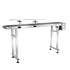 Karpevta 59x7.8 Inch PVC Belt Conveyor Belt with 2 Sides Stainless Steel Guardrail Conveyor Table