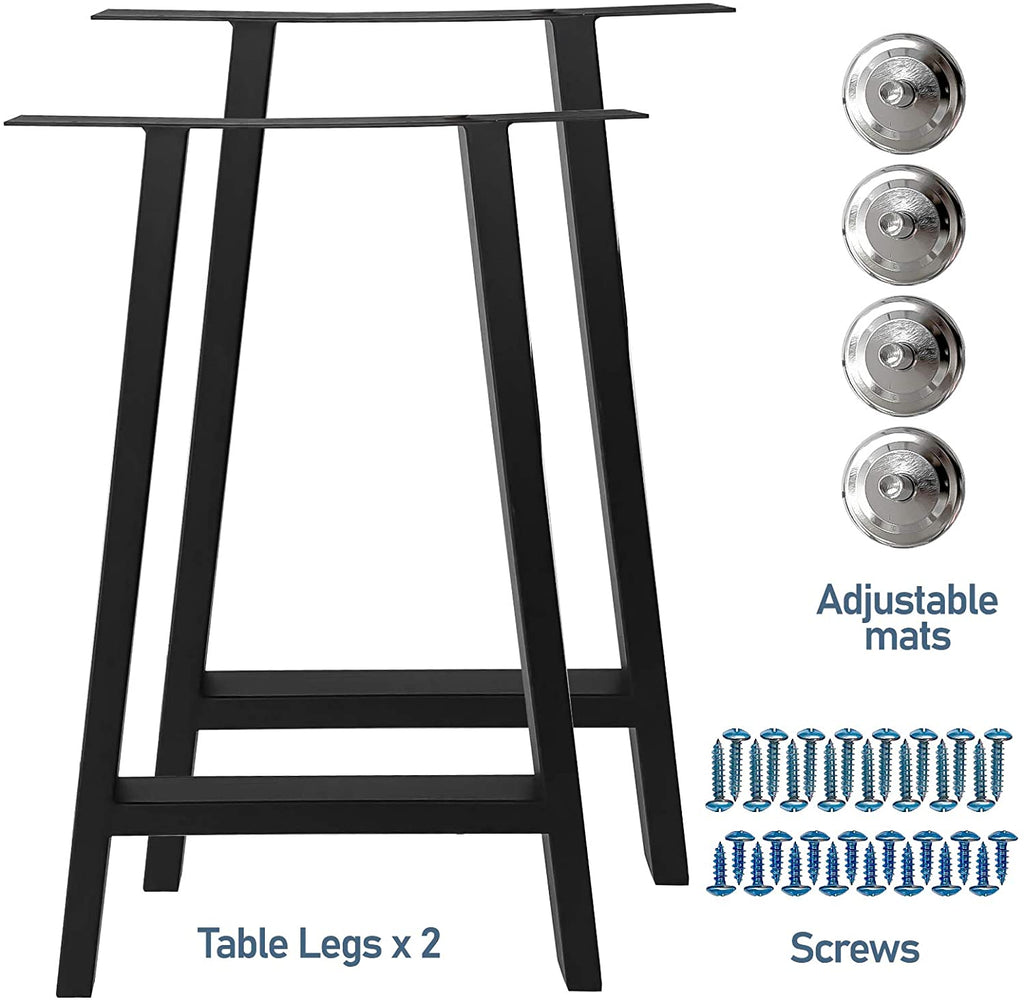 Karpevta Set of 2 Metal Table Legs 28inHeight 17.7inWide A-Shade