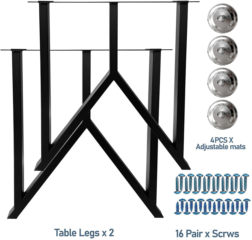 Karpevta 2PCS 28H24W DIY Black M-Shaped Metal Table Legs