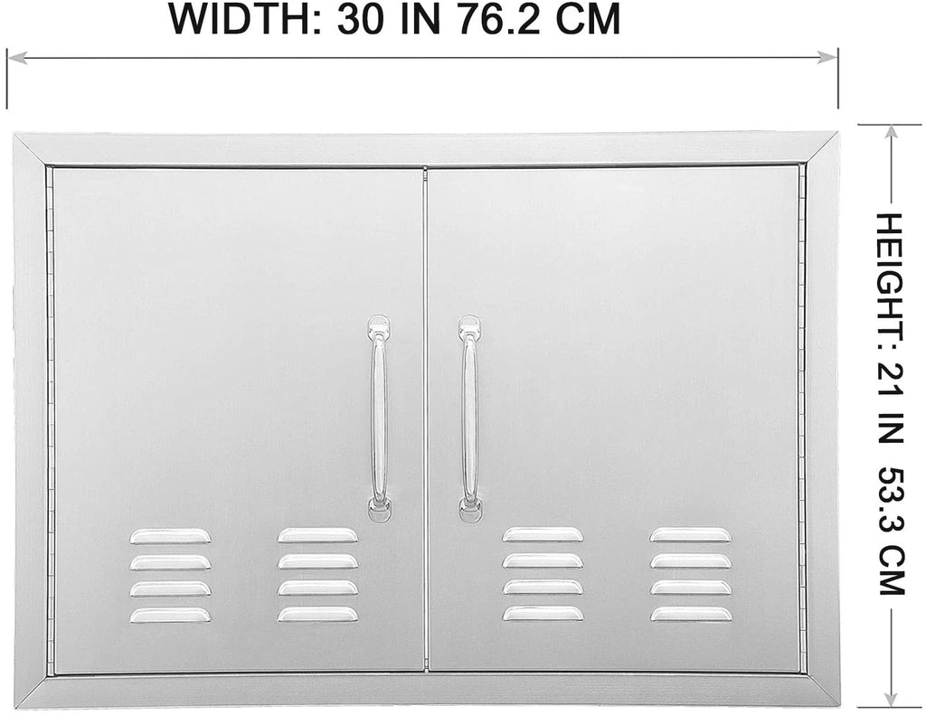 Karpevta  30W X 21H Inches Access Door with Vents 304 Stainless Steel Outdoor Kitchen BBQ Door