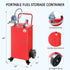 Karpevta 35 Gallon Gas Caddy with Pump 4 Wheels Fuel Transfer Gasoline Storage Tank