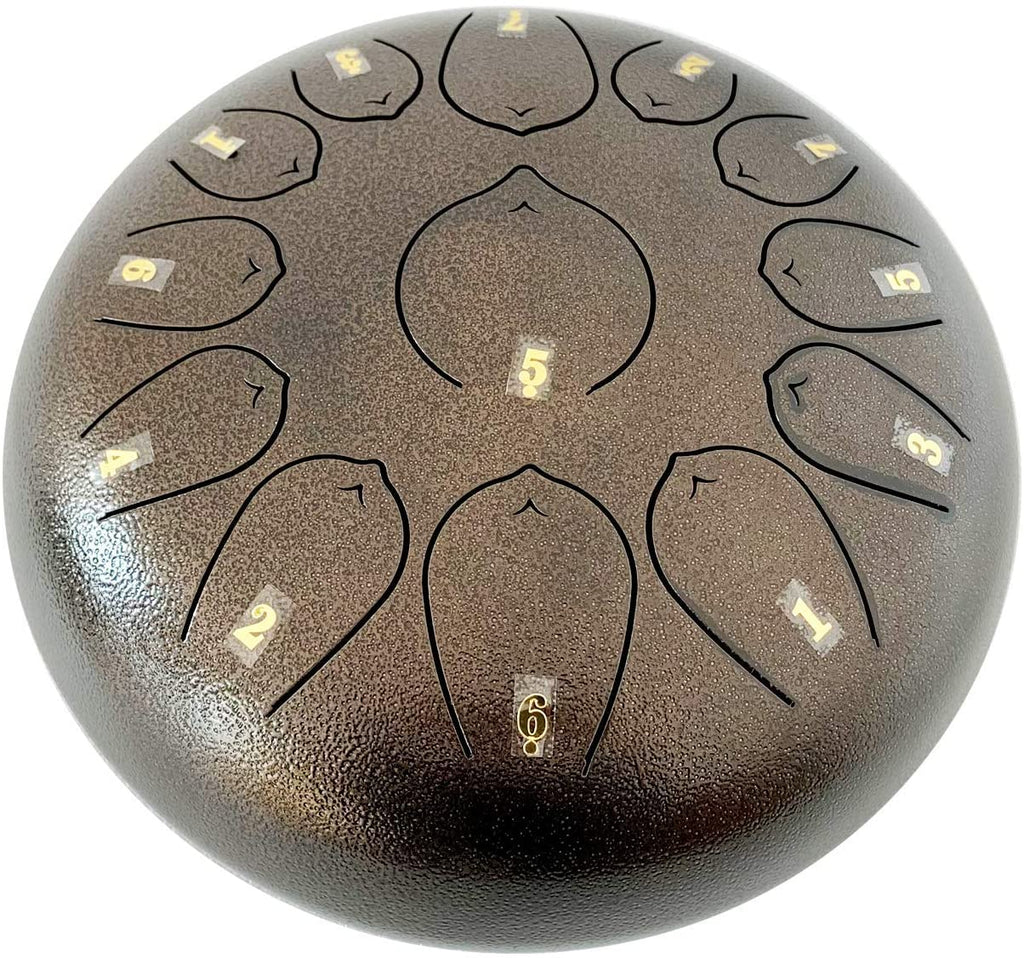 Karpevta 13 Notes 12 Inches Steel Tongue Drum Bronze